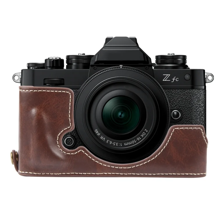 Glossy PU Leather Camera Half Case Base