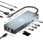BYL-2411 11 in 1 Type-C HUB Docking Station with 3 x USB3.0, PD100W, SD/TF, RJ45, Type-C, VGA, HDTV, 3.5mm Jack - Image 2
