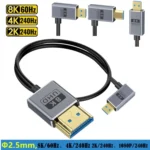 1.2m Coaxial Micro HDMI to HDMI 8K UHD 48Gbps Video Connection Cable - Image 2
