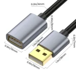 USB2.0 A Male to A Female Extension Data Charging Cable - Image 2