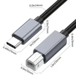 USB-C / Type-C to USB-B BM Printer MIDI Keyboard Adapter Cable - Image 5