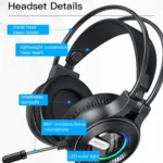 Yesido EK02 Head-mounted Gaming Wired Earphone with RGB Fixed Color Light - Image 3