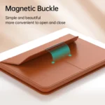 Multifunctional Laptop PU Magnetic Stand Split Liner Bag with Mouse Pad Function - Image 8