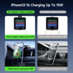 DUZZONA V5 Pro 15W Qi2 Car Magnetic Wireless Charger Phone Holder - Image 3