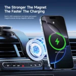 DUZZONA V5 Pro 15W Qi2 Car Magnetic Wireless Charger Phone Holder - Image 4
