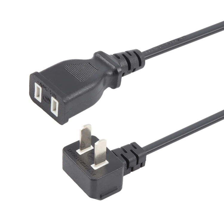 US Plug Computer PC Power 2 Pin Extension Cord