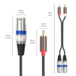 2 RCA Male to 2 XLR 3pin Male Audio Cable - Image 5