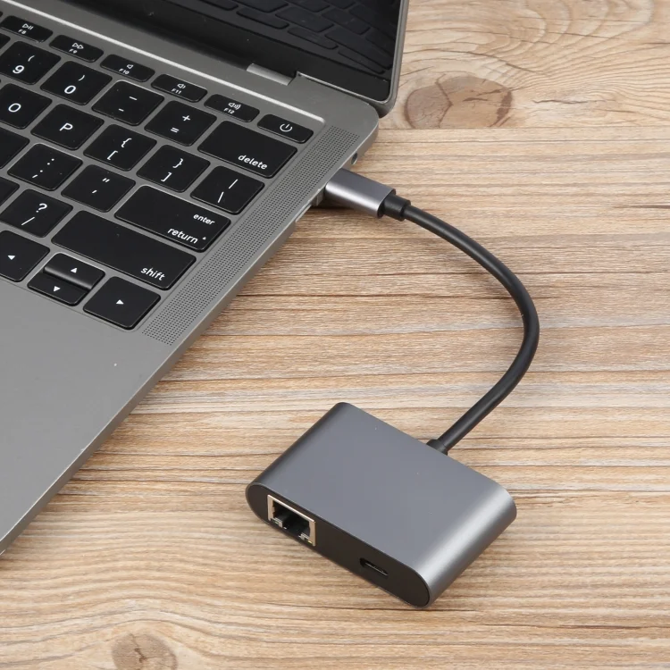 EDA007354401A_5.webp 4 in 1 USB-C / Type-C 3.1 to RJ45, PD and USB x 2 Ethernet Adapter Cable - Image 6