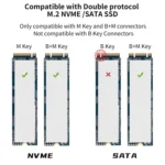 Onten UCA322+ 10Gbps M.2 M-key NVMe NGFF SSD Enclosure - Image 4