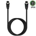 Middle DIN Male to Male 3 Pin Audio Power Signal Adapter Cable - Image 3