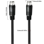 Middle DIN Male to Male 3 Pin Audio Power Signal Adapter Cable - Image 4