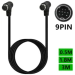 Double Curved mini DIN 9 Pin TV Audio Adapter Cable - Image 2