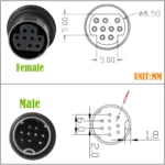 Double Curved mini DIN 9 Pin TV Audio Adapter Cable - Image 5