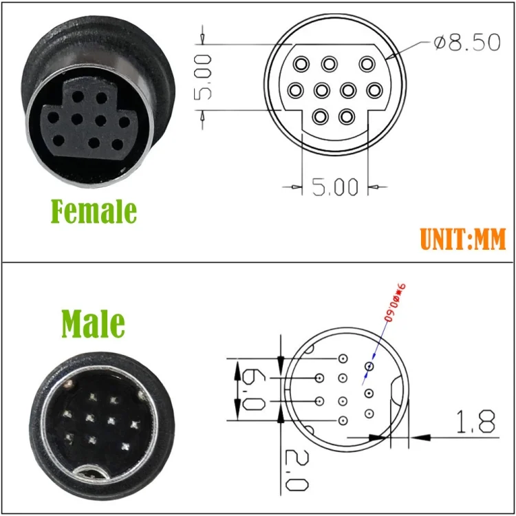 EDA0073941_B4.webp Double Curved mini DIN 9 Pin TV Audio Adapter Cable - Image 5