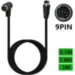 Single Curved mini DIN 9 Pin TV Audio Adapter Cable - Image 2