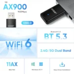 EDUP EP-AX910 900Mbps WiFi 6 Bluetooth 5.3 USB WiFi Adapter Dual-Band Wireless Network Card - Image 4