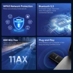 EDUP EP-AX910 900Mbps WiFi 6 Bluetooth 5.3 USB WiFi Adapter Dual-Band Wireless Network Card - Image 6