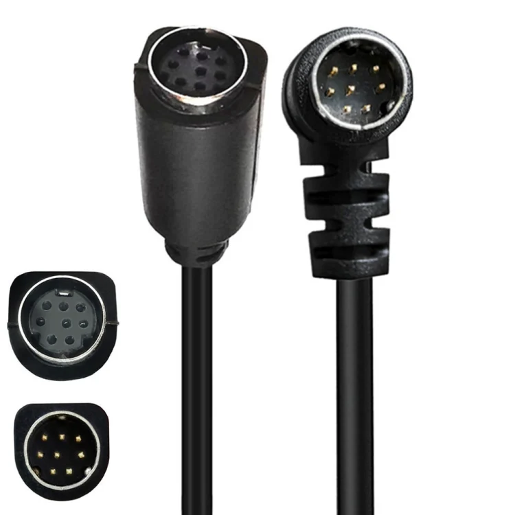 Curved mini DIN 8 Pin TV Audio Adapter Cable S-Video TV Box Cable