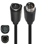 90 Degree mini DIN 8 Pin TV Audio Adapter Cable S-Video TV Box Cable