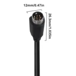 90 Degree mini DIN 8 Pin TV Audio Adapter Cable S-Video TV Box Cable - Image 3