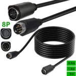90 Degree mini DIN 8 Pin TV Audio Adapter Cable S-Video TV Box Cable - Image 4