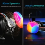 awei GM-11 Pro Luminous Wired Headphones, Cable Length: 2m - Image 5