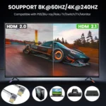 0.7m Coiled Coaxial 8K 48Gbps HDMI 2.1 Cable - Image 4