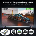 0.7m Coiled Coaxial 8K 48Gbps HDMI 2.1 Cable - Image 4