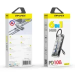awei HUB-2 Multi-function 6 in 1 Type-C HUB Adapter - Image 8