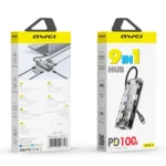 awei HUB-3 Multi-function 9 in 1 Type-C HUB Adapter - Image 8