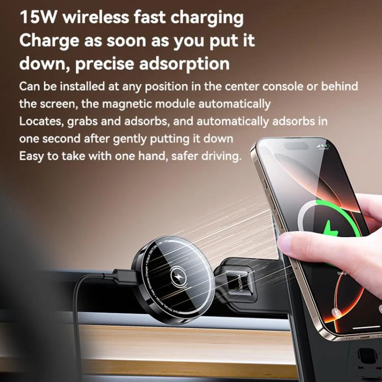 EDA007577601A_2.webp Yesido C316 15W Magsafe Magnetic Car Wireless Charger - Image 3