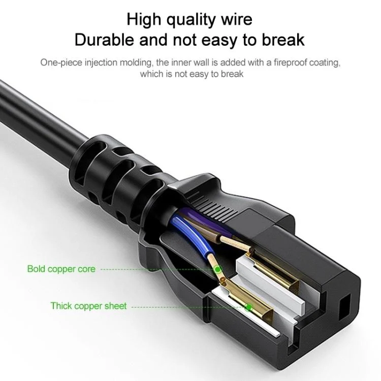 EDA007609701A_6.webp EU Plug Computer PC Power Cord 3 Pin Cable 0.5 Square - Image 7