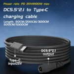 Type-C to DC 5.5x2.1mm 100W Computer Charging Adapter - Image 2