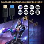 DisplayPort 8K DP1.4 Male to Female Connection Cable for Device Testing - Image 6