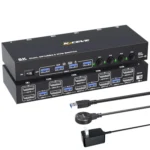 KC-KVM402DP 8K 30Hz 4 Input 2 Output DP / USB3.0 Dual Monitor KVM Switch