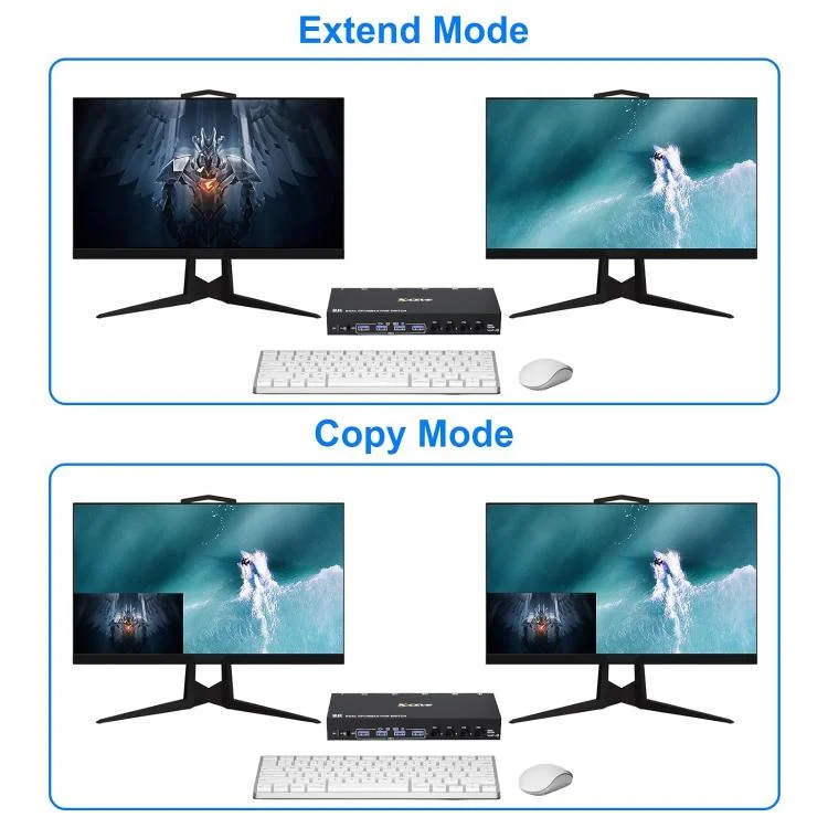 EDA0076957_B4.webp KC-KVM402DP 8K 30Hz 4 Input 2 Output DP / USB3.0 Dual Monitor KVM Switch - Image 5