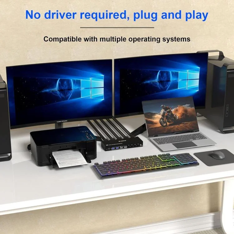 EDA0076957_B6.webp KC-KVM402DP 8K 30Hz 4 Input 2 Output DP / USB3.0 Dual Monitor KVM Switch - Image 7