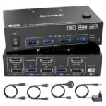 KC-KVM8202DH 8K 60Hz HDMI and DP and USB3.0 Dual Monitor KVM Switch