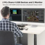 KC-KVM8202DH 8K 60Hz HDMI and DP and USB3.0 Dual Monitor KVM Switch - Image 4