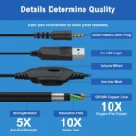 KOTION EACH GS450 Omni-directional Esports Headset with Mic, Length: About 1.9m - Image 8