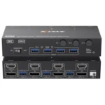 KCEVE KC-KVM302DH 8K 60Hz HDMI and DP and USB3.0 Dual Monitor KVM Switch