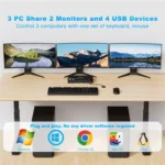 KCEVE KC-KVM302DH 8K 60Hz HDMI and DP and USB3.0 Dual Monitor KVM Switch - Image 2