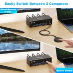 KCEVE KC-KVM302DH 8K 60Hz HDMI and DP and USB3.0 Dual Monitor KVM Switch - Image 5