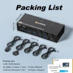 KCEVE KC-KVM302DH 8K 60Hz HDMI and DP and USB3.0 Dual Monitor KVM Switch - Image 8