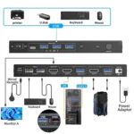 KCEVE KC-KVM9201 8K 60Hz HDMI and USB3.0 Monitor KVM Switch - Image 3