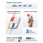 ORICO-H5 2.5 inch Mondrian-Inspired Portable Type-C External SSD - Image 4