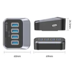 ORICO M3U3-4A 4 in 1 Type-C to USB 3.2 Docking Hub - Image 2