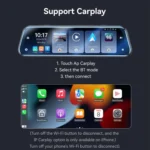 Yesido KM24 9.66 inch HD Image Reversing Assist CarPlay Streaming Rearview Mirror Dash Cam - Image 10