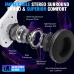 KOTION EACH GS400 Ultra Over Ear Bluetooth Wired 2.4GHz Tri-mode Gaming Headset - Image 4