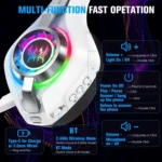 KOTION EACH GS400 Ultra Over Ear Bluetooth Wired 2.4GHz Tri-mode Gaming Headset - Image 5